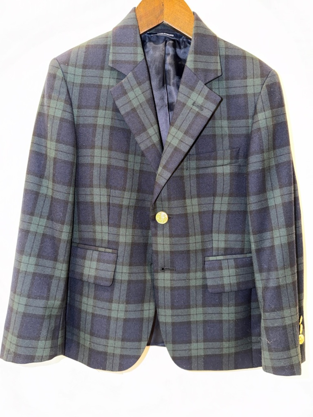 Brooks Brothers Boys Classic Navy Blue/Green Blazer with Gold Buttons, Size 8. - Picture 5 of 17